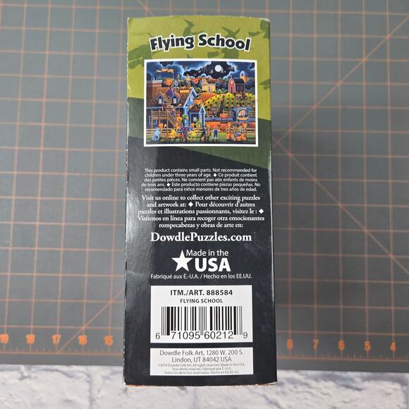 Dowdle Jigsaw Puzzle Flying School Folk Art 100 piece 16x20 Complete Halloween - Picture 7 of 12